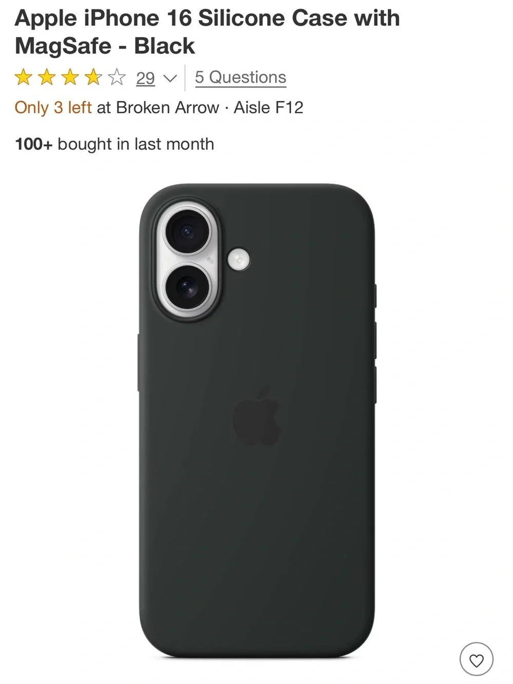 Apple iPhone 16 Silicone Case with MagSafe - Black